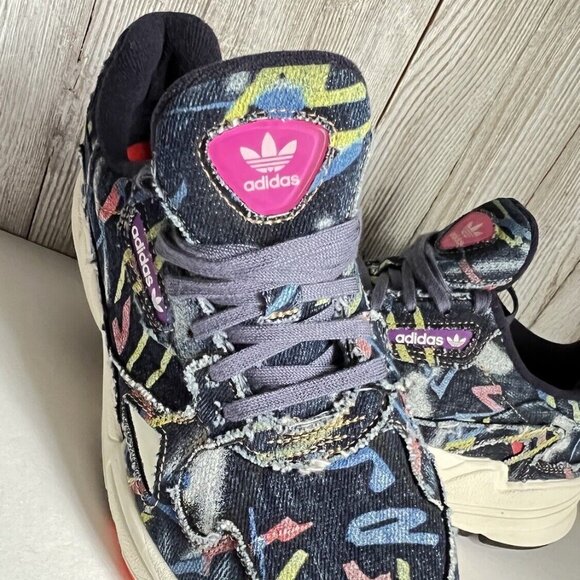 Adidas Originals Women's Denim Falcon Fashion Retro Sneakers CG6249 Sz 6.5 - Picture 3 of 16